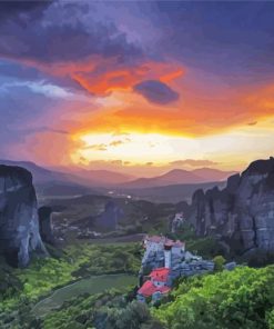 Meteora Sunset Paint By Numbers