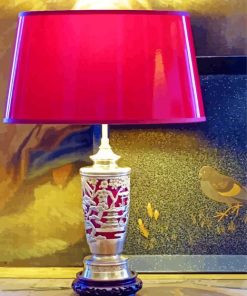 Pink Vintage Asian Lamp Paint By Number