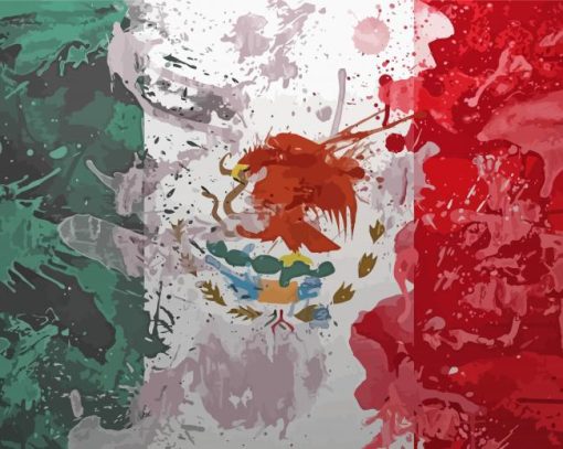 Abstract Mexico Flag Paint By Numbers