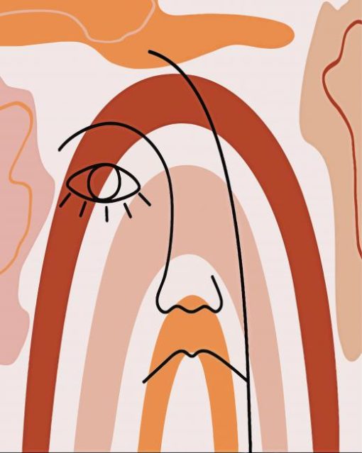 Abstract Face Line Art Paint By Numbers