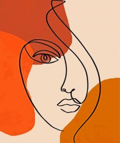 Abstract Shape Face Line Art Paint By Number