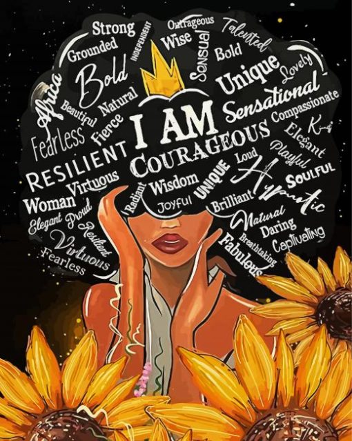 African Woman With Sunflowers Paint By Numbers