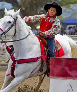 Barrel Race Kid Paint By Number