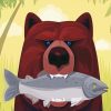 Bear Eats Fish Paint By Numbers