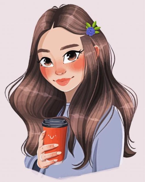 Beautiful Cartoon Lady Paint By Numbers