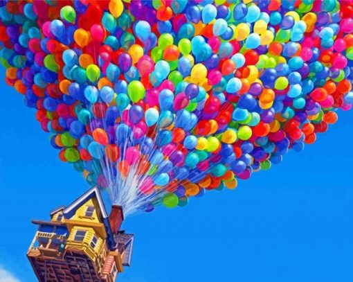 Beautiful Up Balloons Paint By Numbers