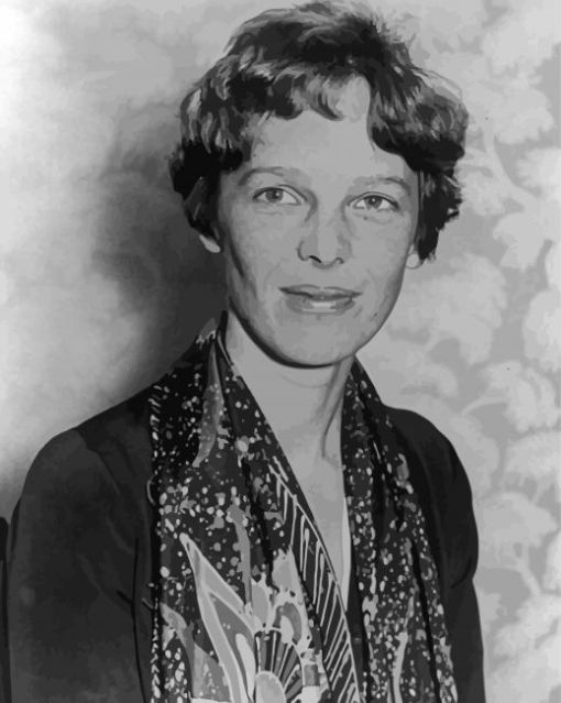 Black And White Amelia Earhart Paint By Numbers