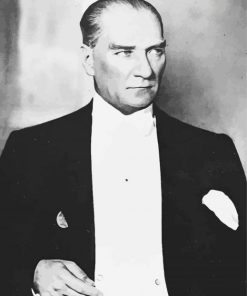 Black And White Mustafa Kemel Ataturk Paint By Number