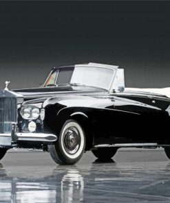 Black Vintage Rolls Royce Paint By Numbers