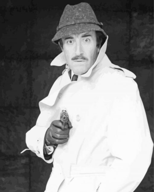 Black And White Inspector Clouseau Paint By Numbers