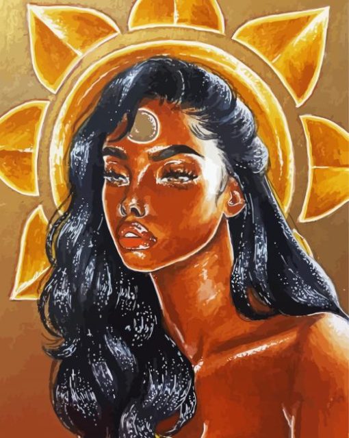 Black Goddess Of The Sun Paint By Numbers