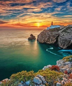 Cabo Of Sao Vicente At Sunset Paint By Number