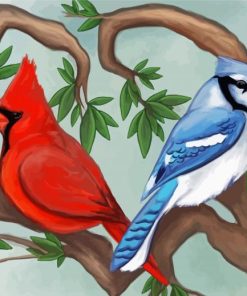 Cardinal And Blue Jay Art Paint By Number