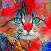 Cat Abstract Art Paint By Numbers