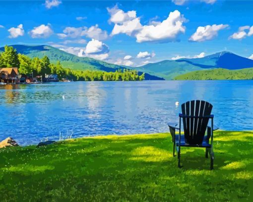 Chair By Lake Placid Paint By Numbers