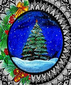 Christmas Mandala Art Paint By Number