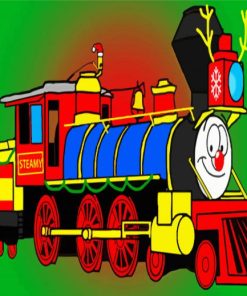 Christmas Train Illustration Art Paint By Numbers