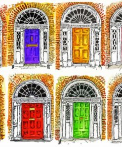 Colorful Irish Doors Art Paint By Numbers