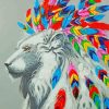 Colorful Lion Feathers Art Paint By Number