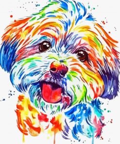 Colorful Shorkie Dog Art Paint By Numbers