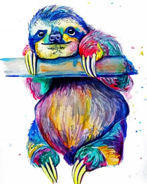 Colorful Sloth Paint By Number