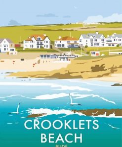 Crooklets Beach Bude Poster Paint By Number