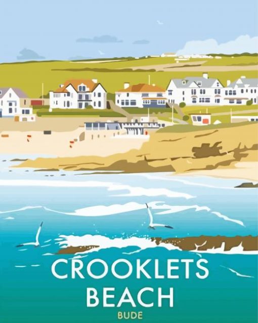 Crooklets Beach Bude Poster Paint By Number