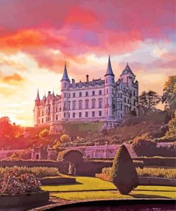 Dunrobin Castle At Sunset Paint By Numbers