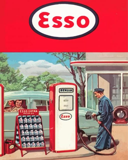 Esso Gas Station Paint By Numbers