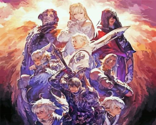 Final Fantasy XIV Characters Art Paint By Numbers