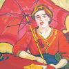 Girl In Red With A Parasol Max Pechstein Paint By Numbers