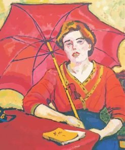 Girl In Red With A Parasol Max Pechstein Paint By Numbers