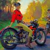 Girl On A Harley Paint By Numbers