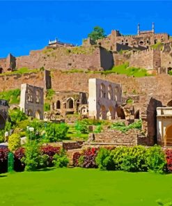 Golconda Fort Paint By Numbers