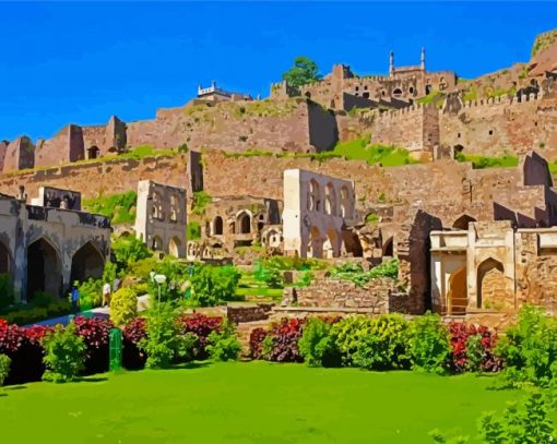 Golconda Fort Paint By Numbers