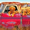 Golden Retriever Ride In Truck Art Paint By Number