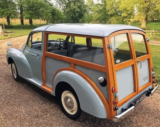 grey Morris Minor Traveller back Paint By Numbers