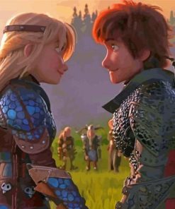 Hiccup And Astrid Characters Paint By Numbers