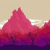 Illustration Pink Mountains Paint By Numbers