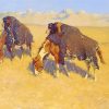 Indians Simulating Buffalo By Frederic Remington Paint By Number