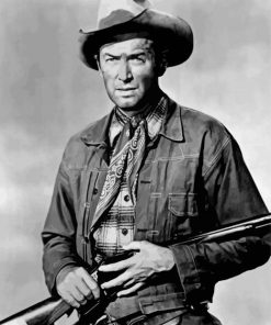 Jimmy Stewart Black And White Cowboy Paint By Number