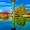 Knoxville Sunsphere Tower Reflection Paint By Numbers