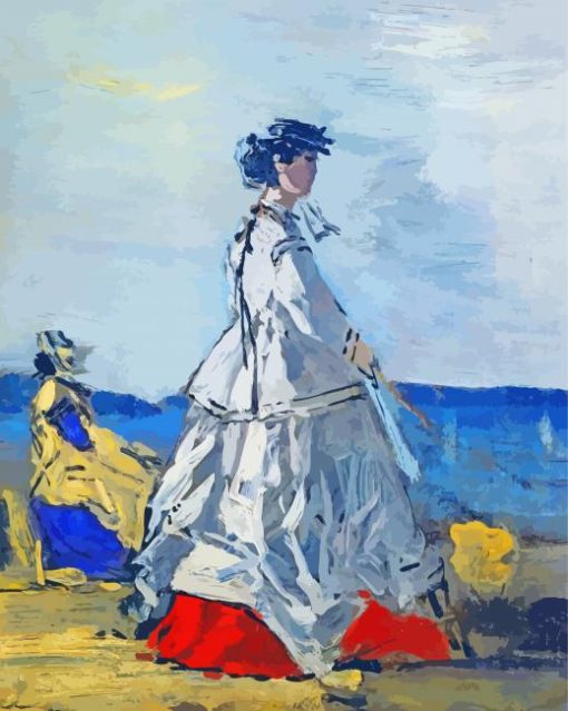 La Princess Pauline De Metternich Sur La Plage By Eugene Boudin Paint By Numbers