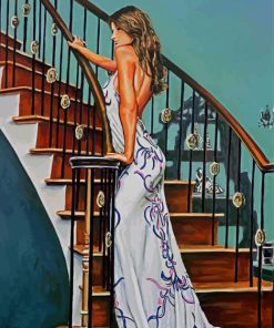 Lady On Stair Paint By Numbers