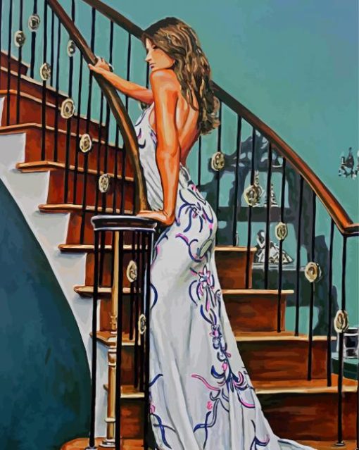 Lady On Stair Paint By Numbers