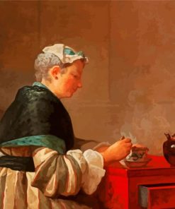 Lady Having Tea Paint By Numbers