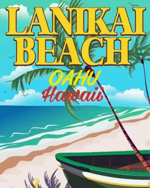 Lanikai Beach Hawaii Poster Paint By Numbers