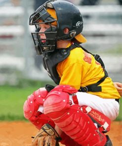 Little Boy Playing Baseball Paint By Numbers