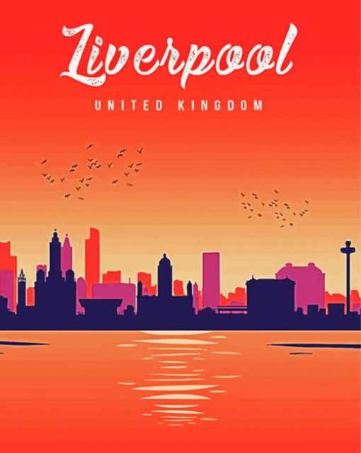 Liverpool Skyline Uk Poster Paint By Numbers