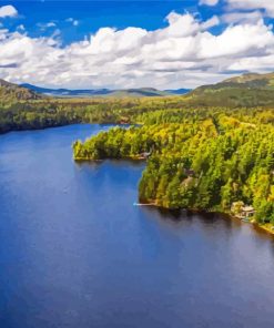 Loon Lake Landscape Paint By Numbers